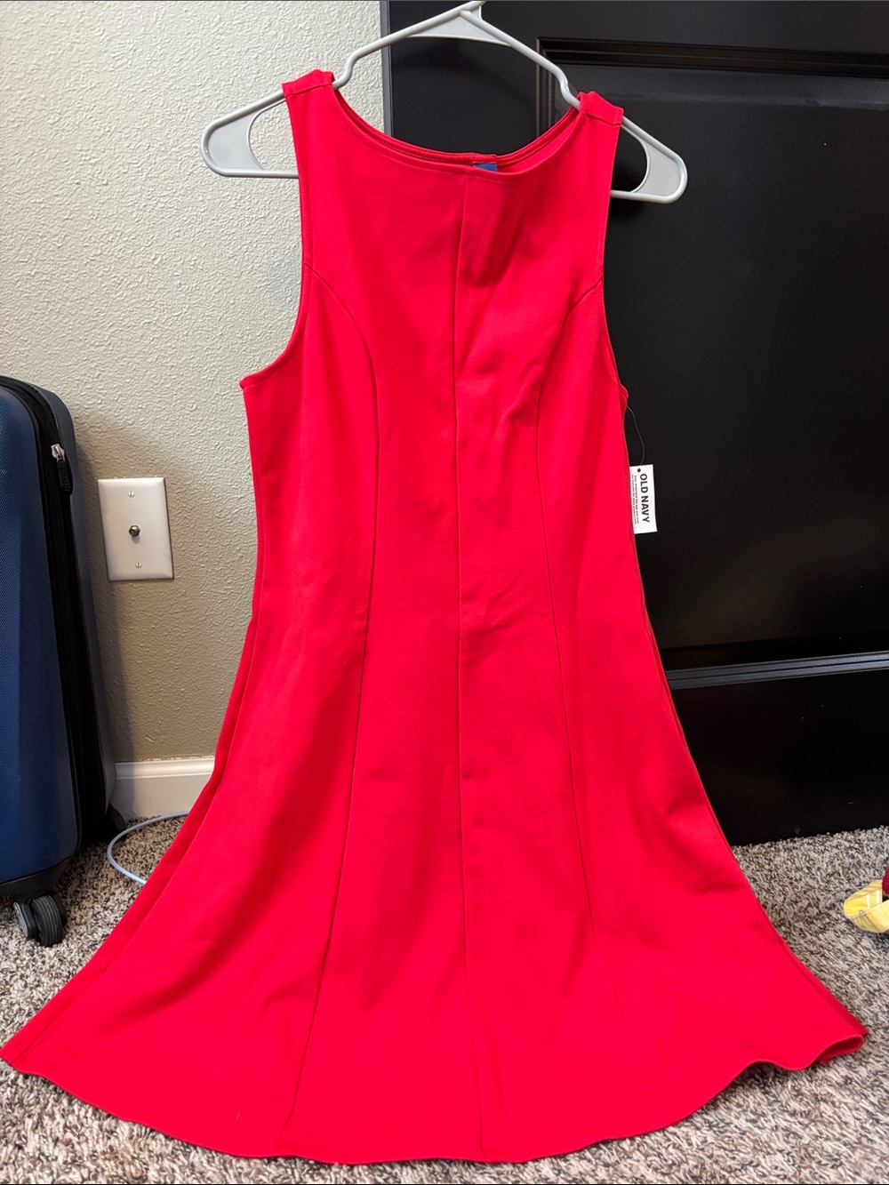 Old Navy Red Sleeveless A-Line Midi Dress